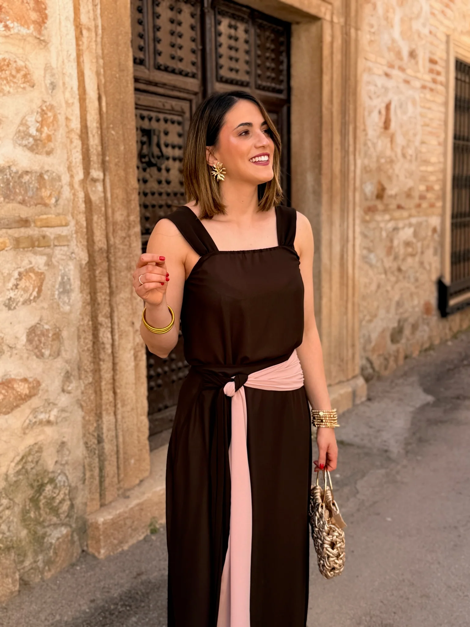 Conjunto top y falda marrón | Pétalo - Image 2