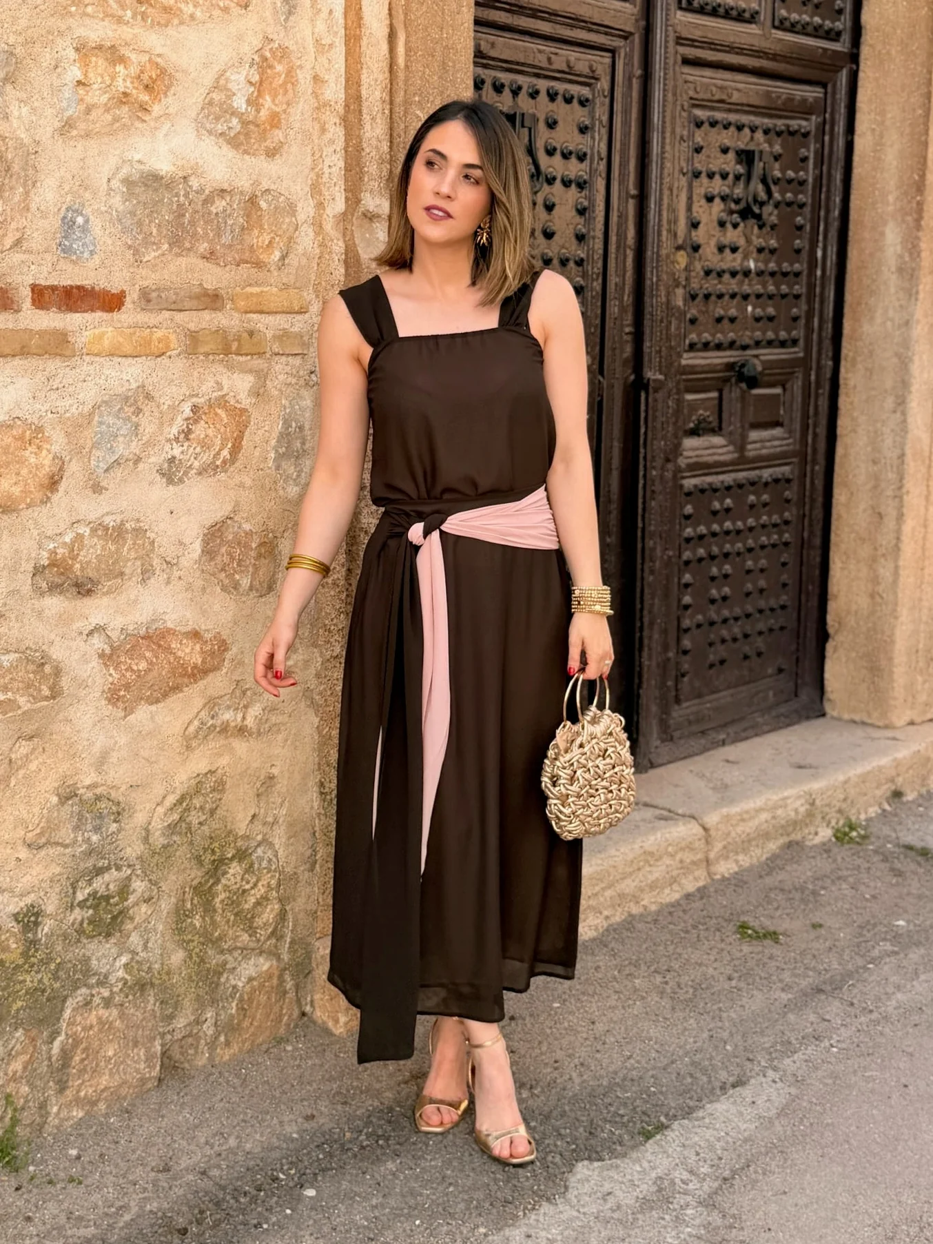 Conjunto top y falda marrón | Pétalo - Image 3