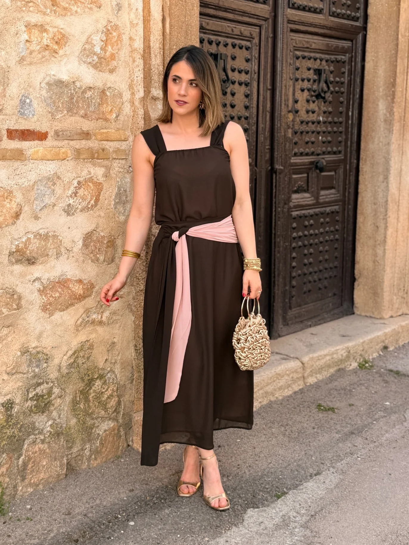 Conjunto top y falda marrón | Pétalo - Image 4