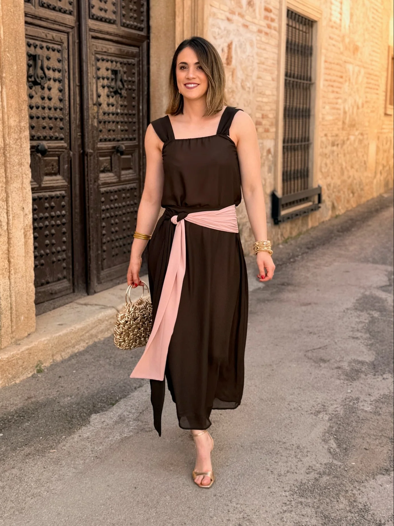 Conjunto top y falda marrón | Pétalo - Image 9