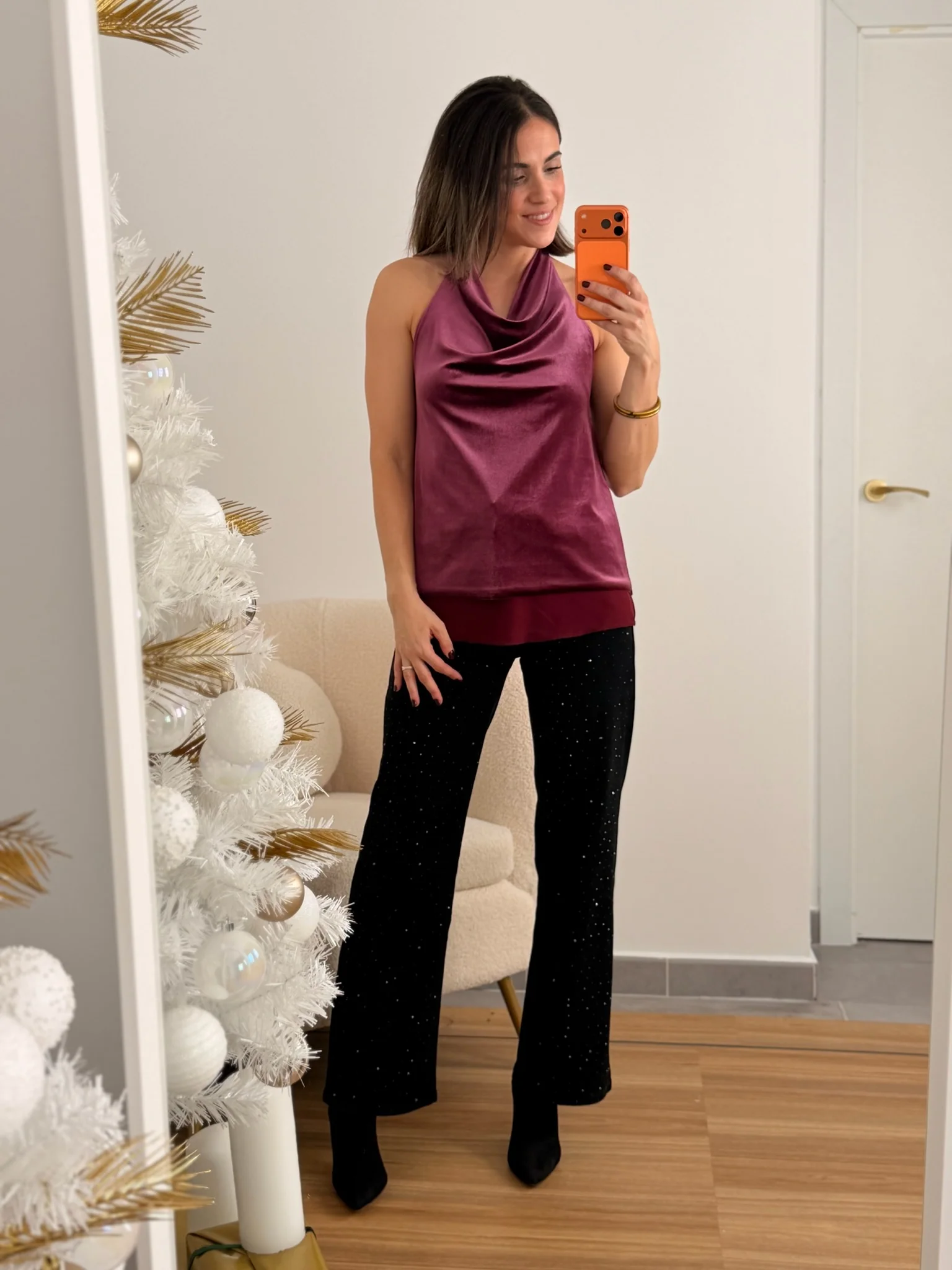 Top terciopelo y gasa rosa | Party - Image 7