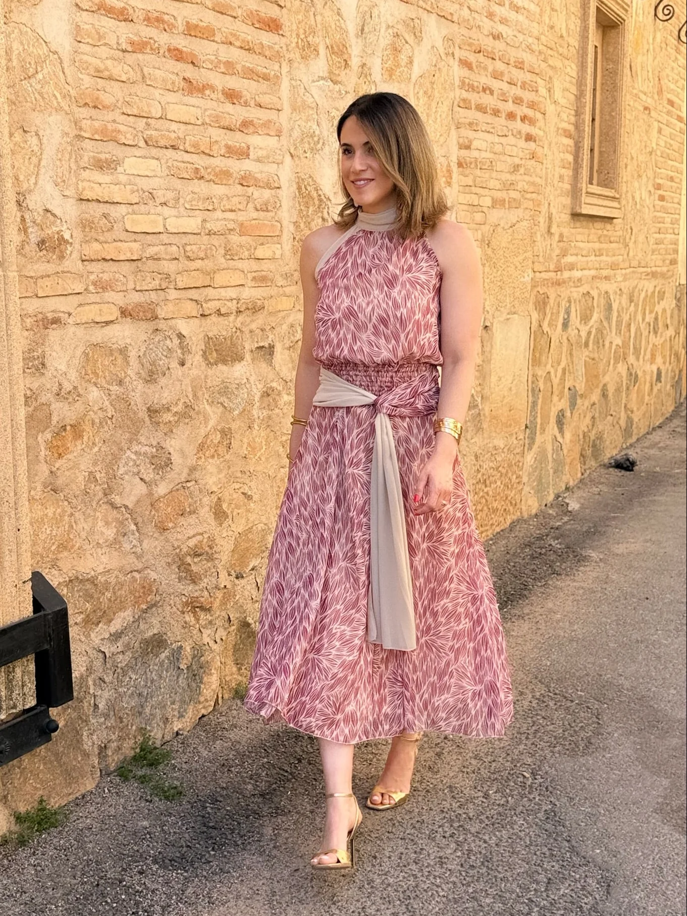Vestido gasa beige | Bianca - Image 2
