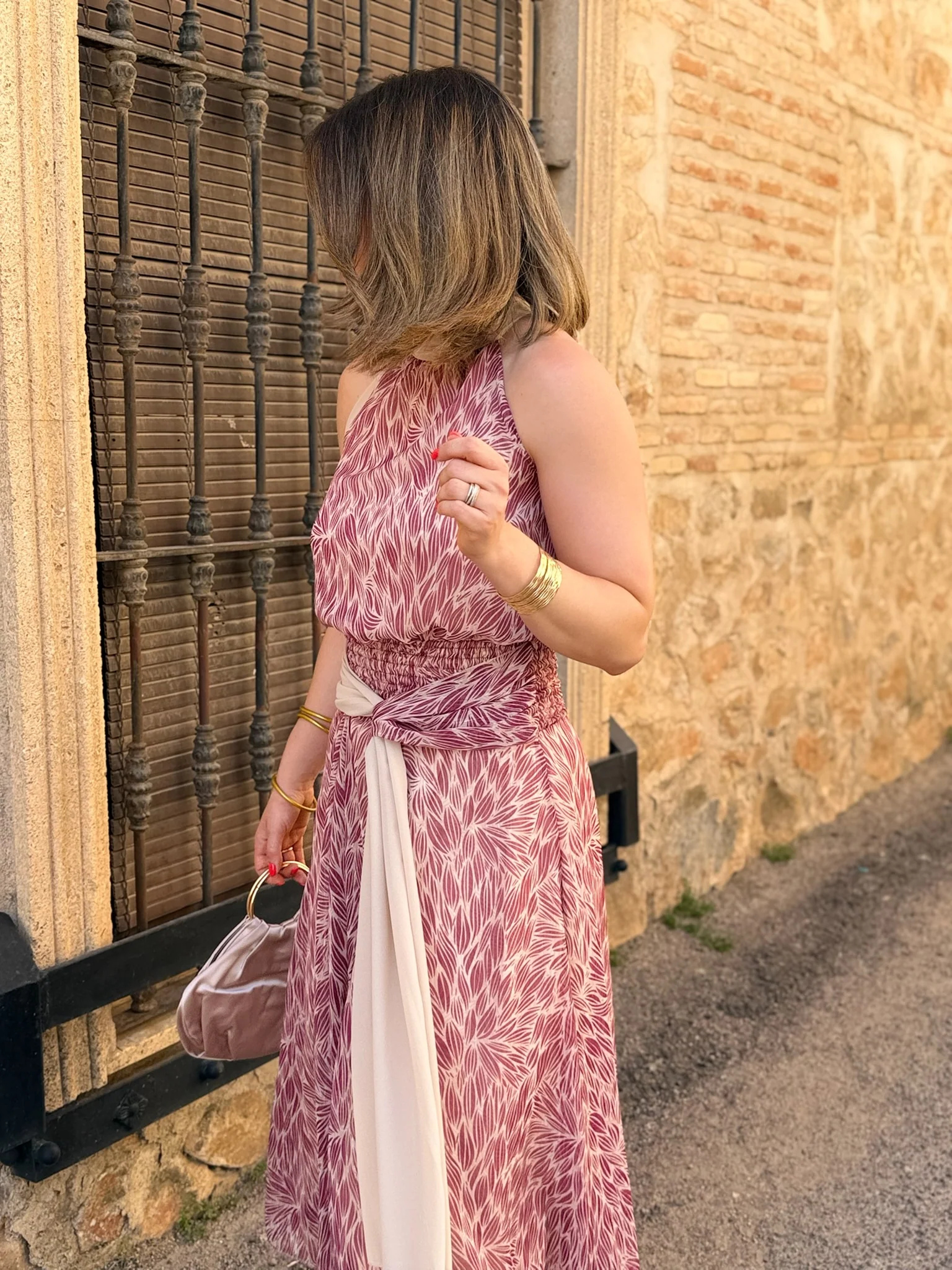 Vestido gasa beige | Bianca - Image 4