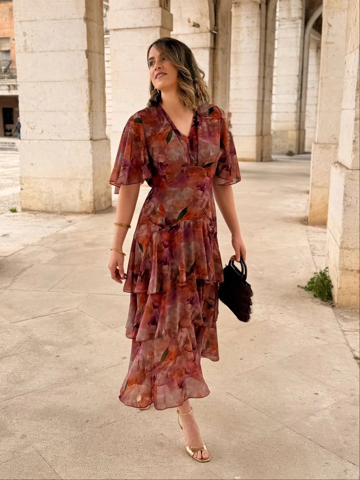 Vestido gasa estampado | Tina
