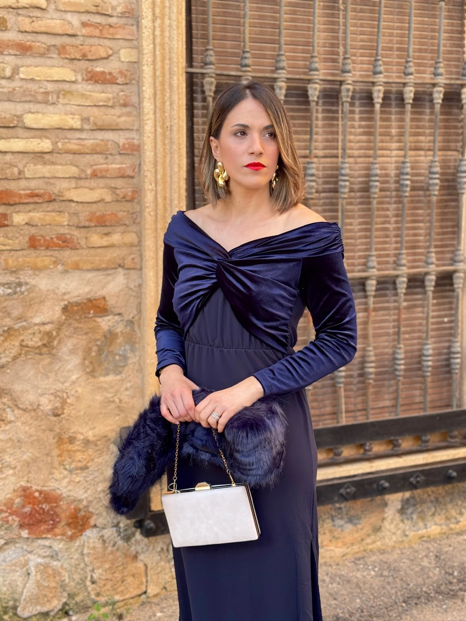 Vestido midi azul marino | Monnet - Image 6