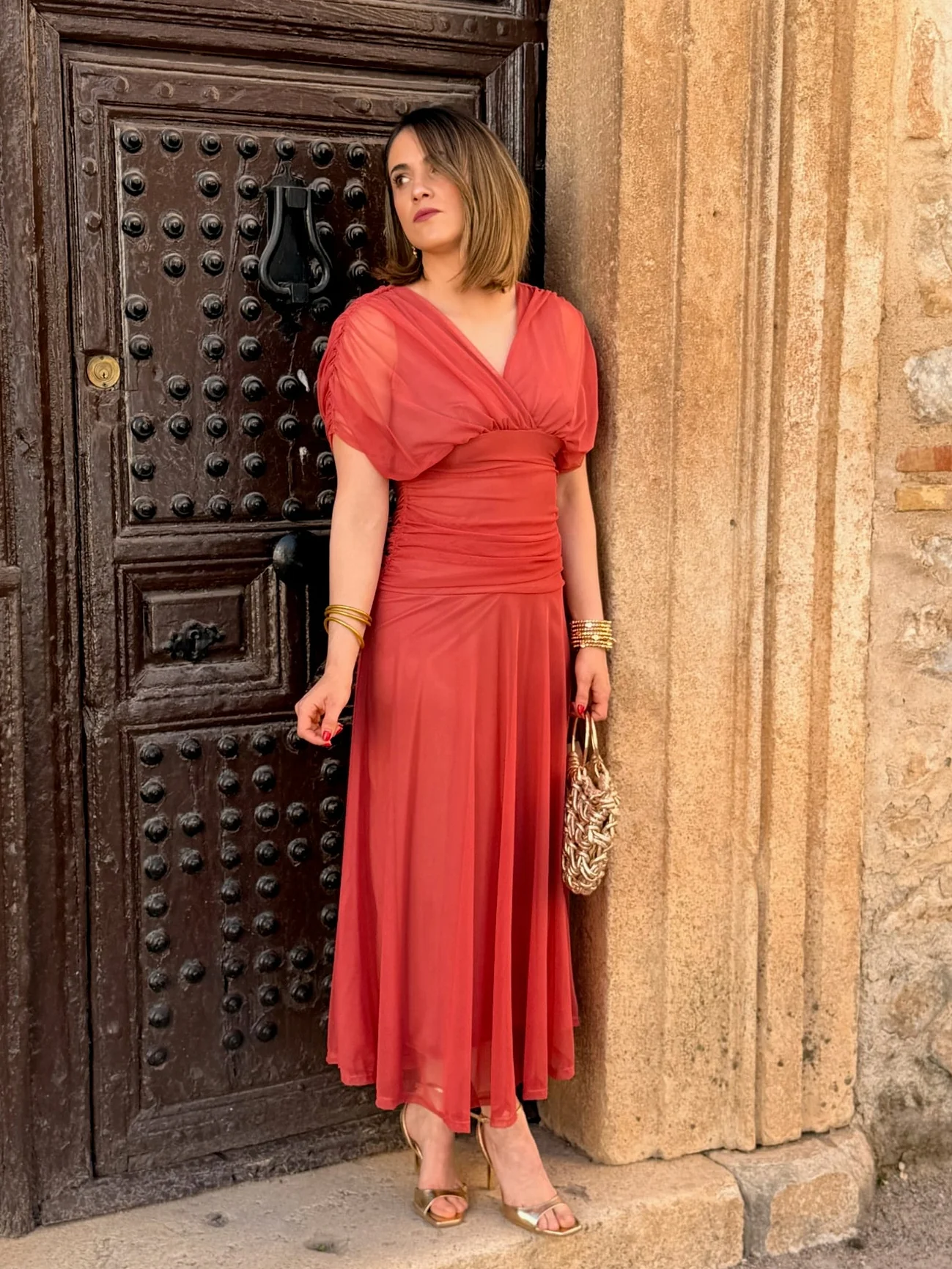 Vestido midi terracota | Ariadna - Image 7