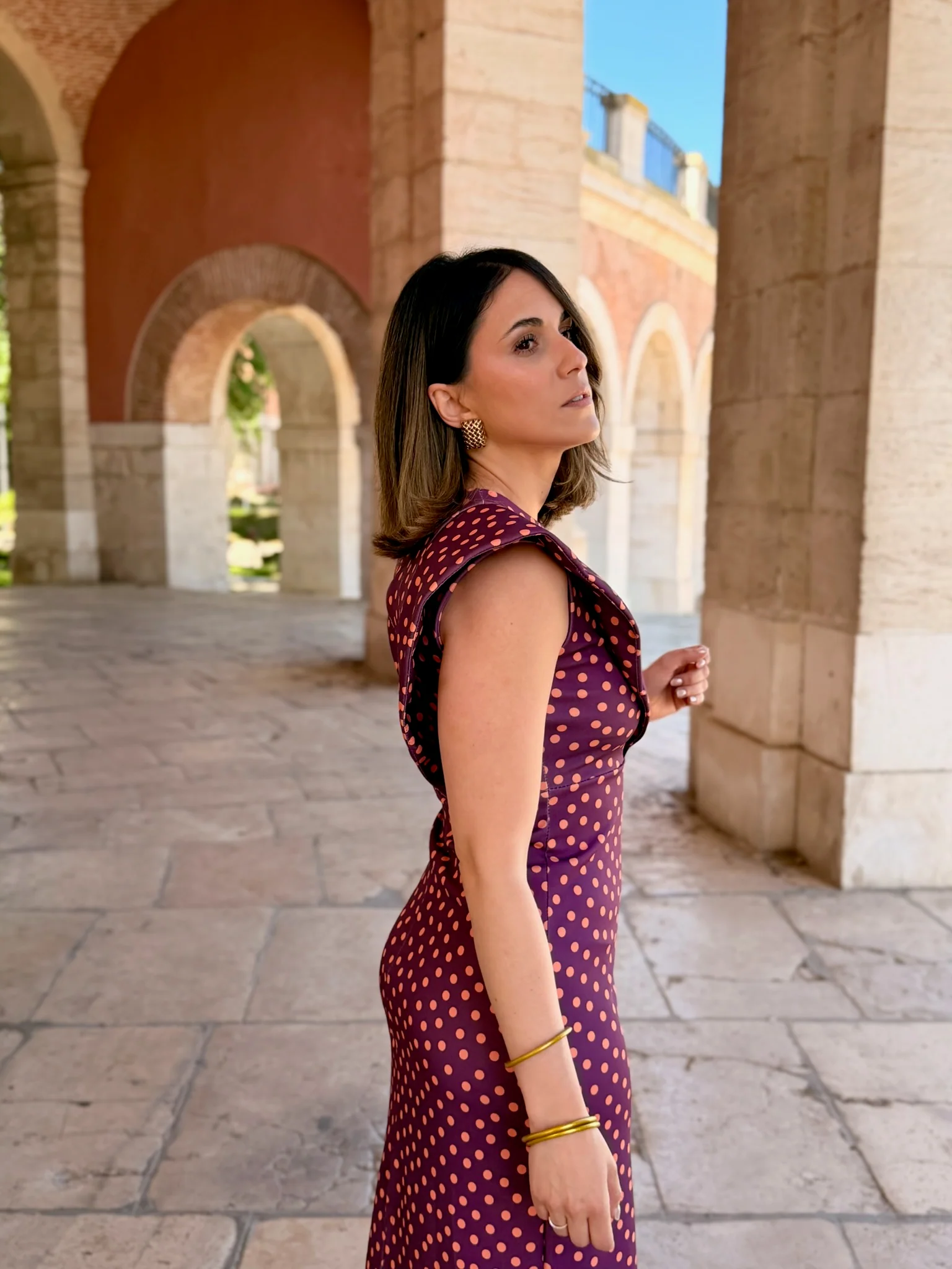 Vestido midi lunares malva | Camila - Image 7