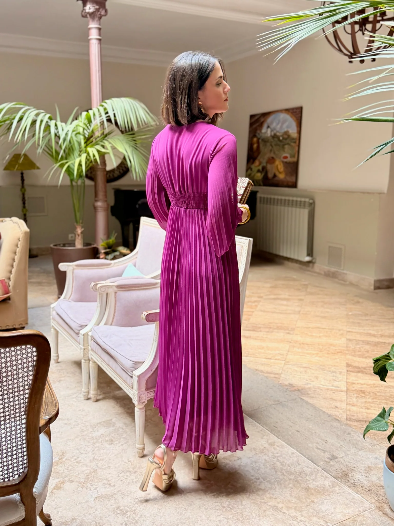 Vestido plisado buganvilla| Isabella - Image 8