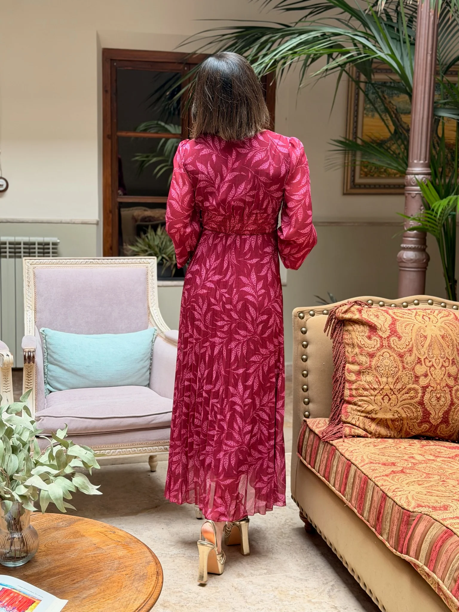 Vestido plisado buganvilla | Luciana - Image 12