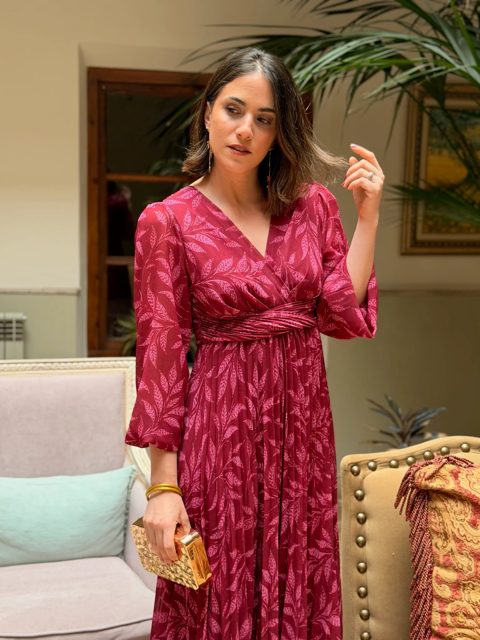 Vestido plisado buganvilla | Luciana - Image 2