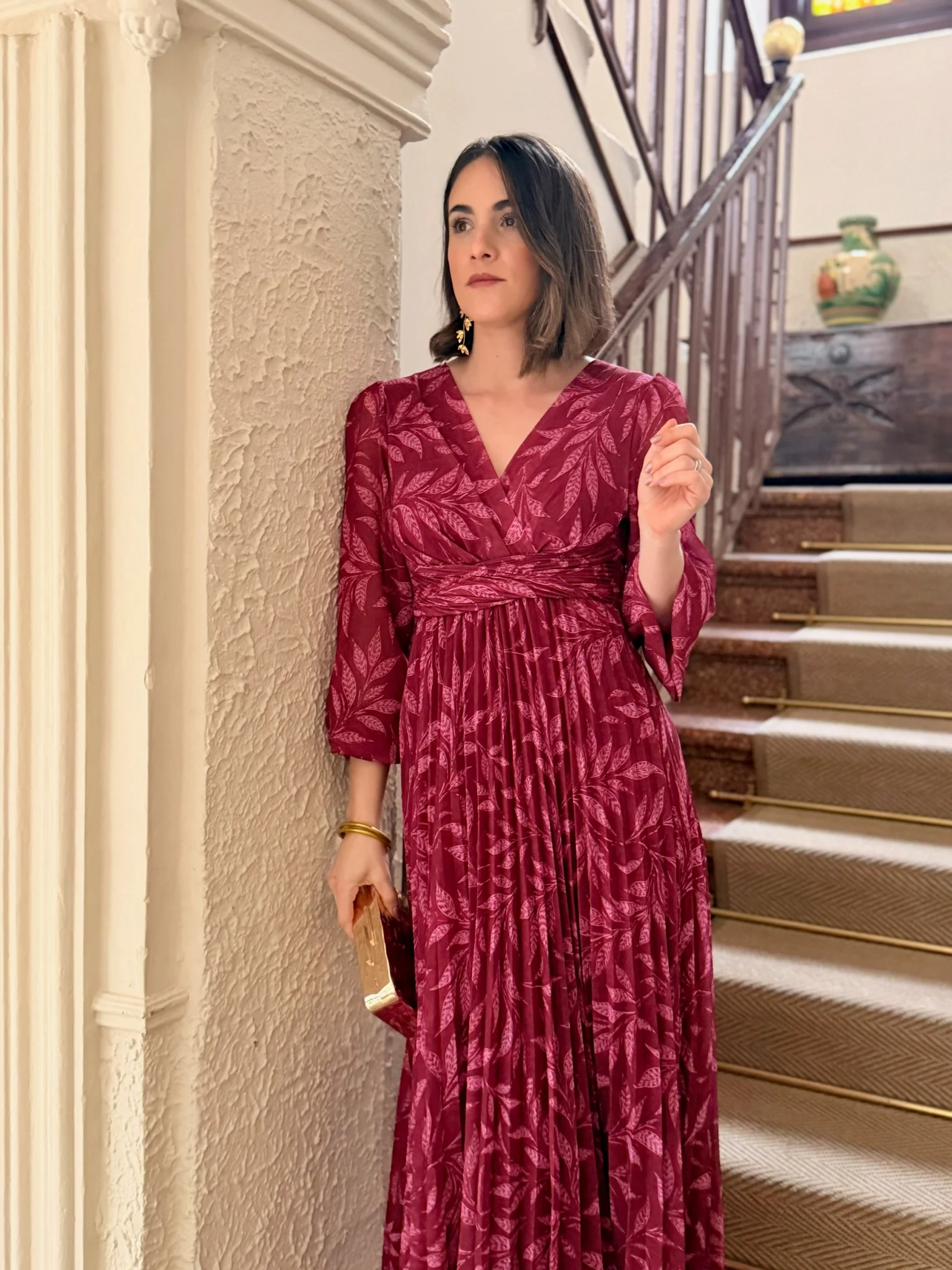 Vestido plisado buganvilla | Luciana - Image 6